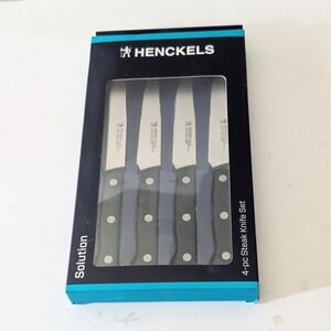 Henckels Solution 4pc Steak Knife Set Stainless Steel Serrated 17551-000